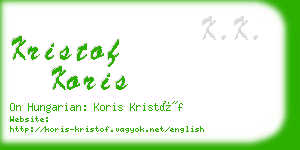 kristof koris business card